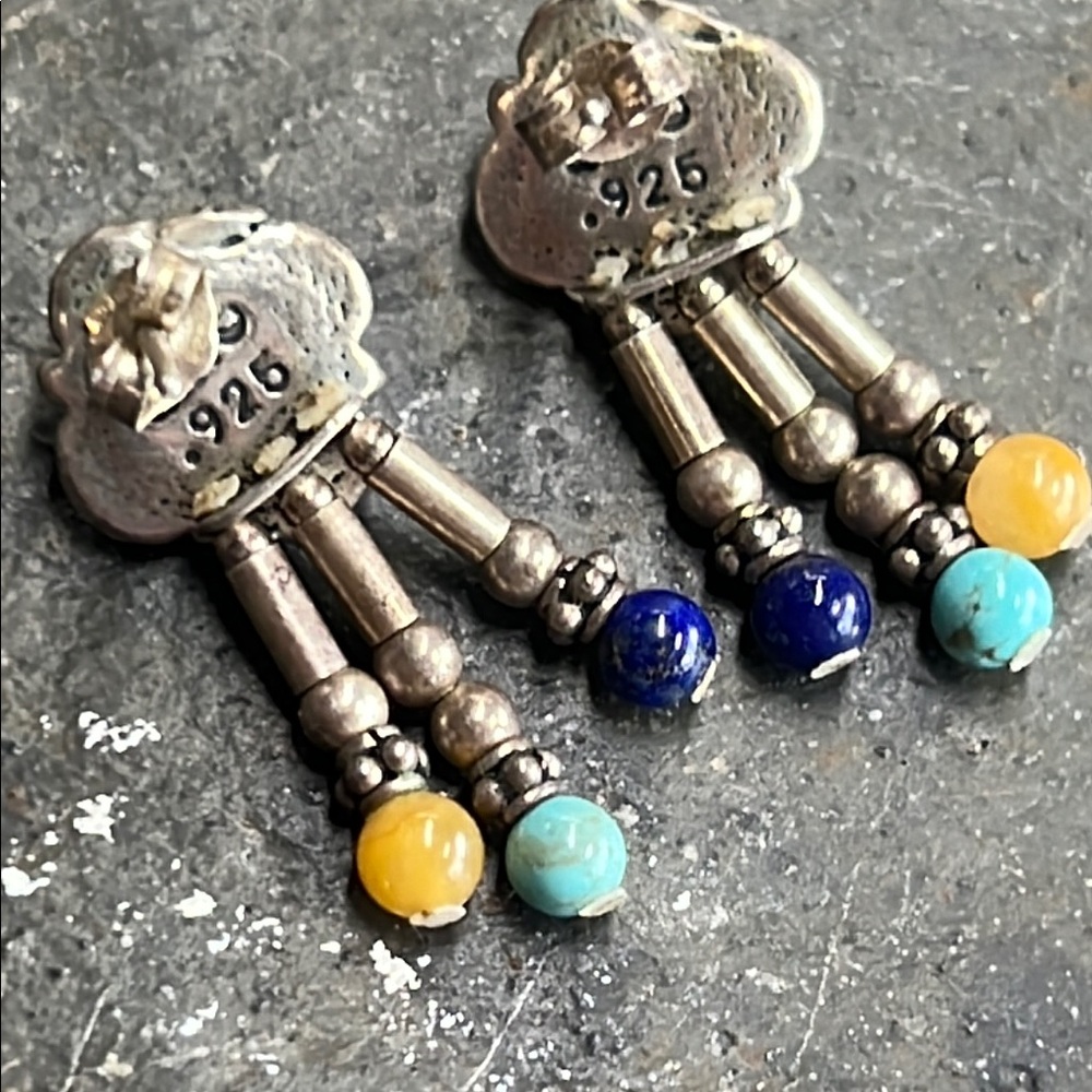 VTG 925 NJ Sterling Silver Earrings - Picture 4 of 4